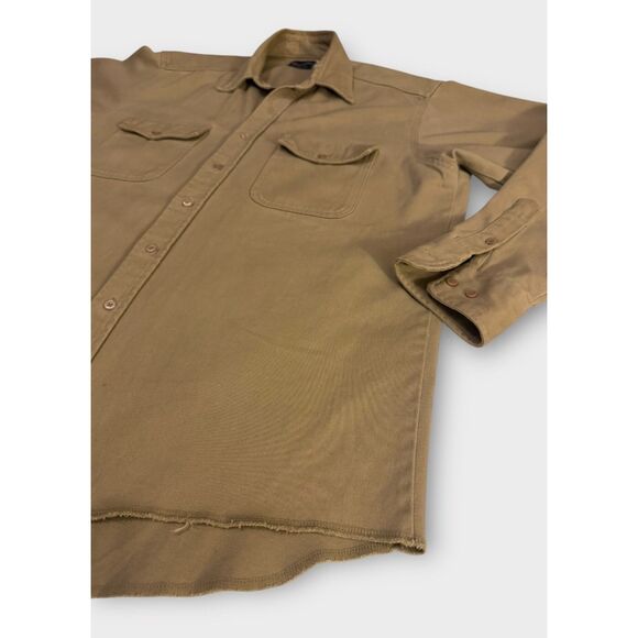 WRANGLER Western Shirt Vintage Mens XL-XXL Tan Canvas Cowboy Cut Rugged Work - Picture 16 of 16